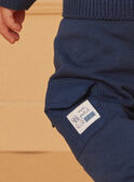 Pantalon confort bleu marine à poches effet cargo LADAMIEN / 24H1BGJ1PANC230
