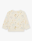 Sweat en molleton jaune animaux de la savane FAARMAND / 23E1BG81SWE114