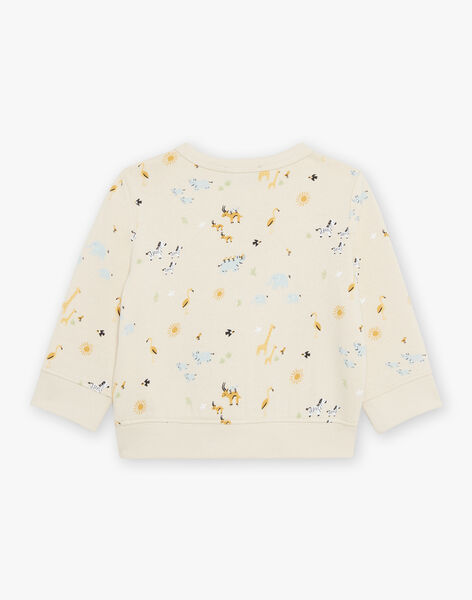 Sweat en molleton jaune animaux de la savane FAARMAND / 23E1BG81SWE114