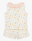 Ensemble pyjama débardeur et short écru à imprimé fruits FLOFLETTE / 23E5PF33PYJ001