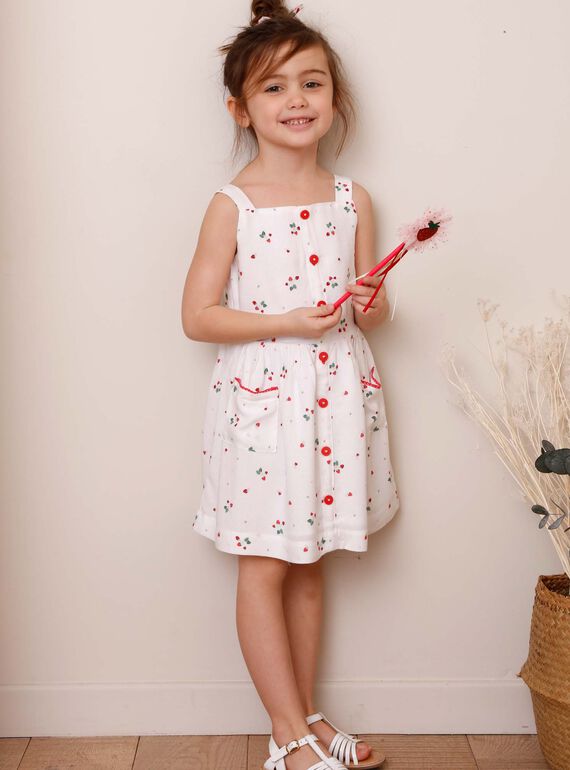 Robe écru imprimé fraise ZOLOMETTE / 21E2PFJ1CHS001