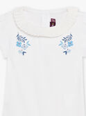 Body écru à col volanté et broderies fleuries bébé fille CANORA / 22E1BFK1BOD001