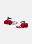 Barrettes pompons cerises MOURETTE / 25E4PFM5BRT001