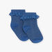 Chaussettes basses bleues marines en maille fantaisie