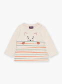 T-shirt beige chiné à manches longues à motif renard GABRUCE / 23H1BG71TMLA011