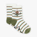 Chaussettes écrues rayées à Jacquard perroquet