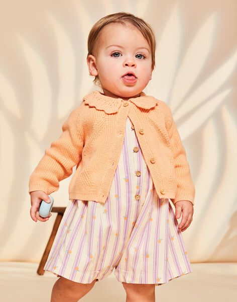 Gilet orange clémentine en tricot à manches longues FAPATRICIA / 23E1BFO1CARE409