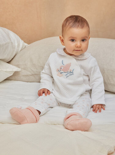 Brassière bébé garçon 0/3 mois en maille tricot point mousse et