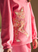 Pyjama rose en velours avec patch chat Fille NUIVOLETTE / 25H5PFB3PYJD300