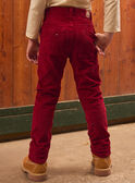 Pantalon en velours rouge LAROVAGE / 24H3PGR2PAN501