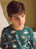 Pyjama vert foncé imprimé dinosaures Garçon NUIAVIAGE / 25H5PGB1PYJ001