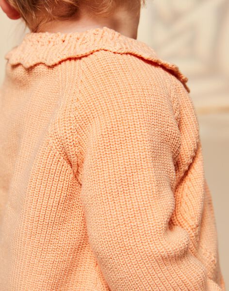 Gilet orange clémentine en tricot à manches longues FAPATRICIA / 23E1BFO1CARE409
