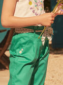 Pantalon fluide en popeline vert LAPANETTE / 24H2PFI2PANG624