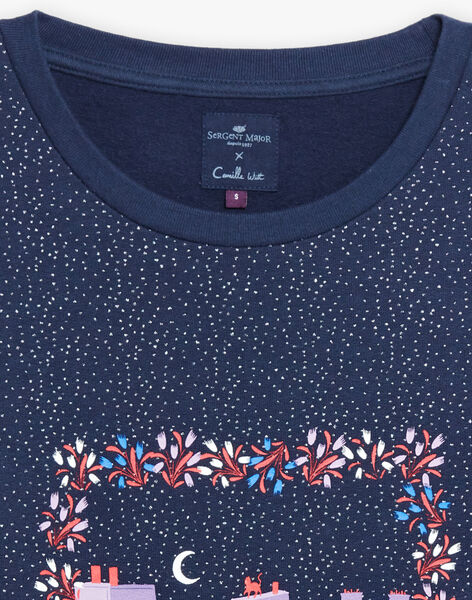 Sweat Camille Witt marine à paillettes - Maman DOSWEF / 22H2FFT1SWE705