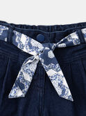 Jean carotte bleu avec ceinture à imprimé fleuri LEJINETTE / 24H2PFJ1JEAK005