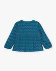 Blouse bleu canard à imprimé fleuri DAMELODIE / 22H1BFU1CHE714