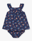 Robe et culotte bleu marine à imprimé fruit FAZOE / 23E1BFR2ROB070
