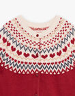 Cardigan rouge et beige en laine mélangée DRIKERETTE / 22H2PFX2CARF526