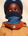 Snood biocolore en tricot avec dinosaure et rayures FRARIAGE / 23E4PG52SNO713