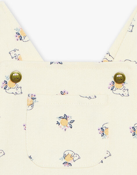Chasuble vanille en twill à chats et fruits FAPAULA / 23E1BFO1CHS114