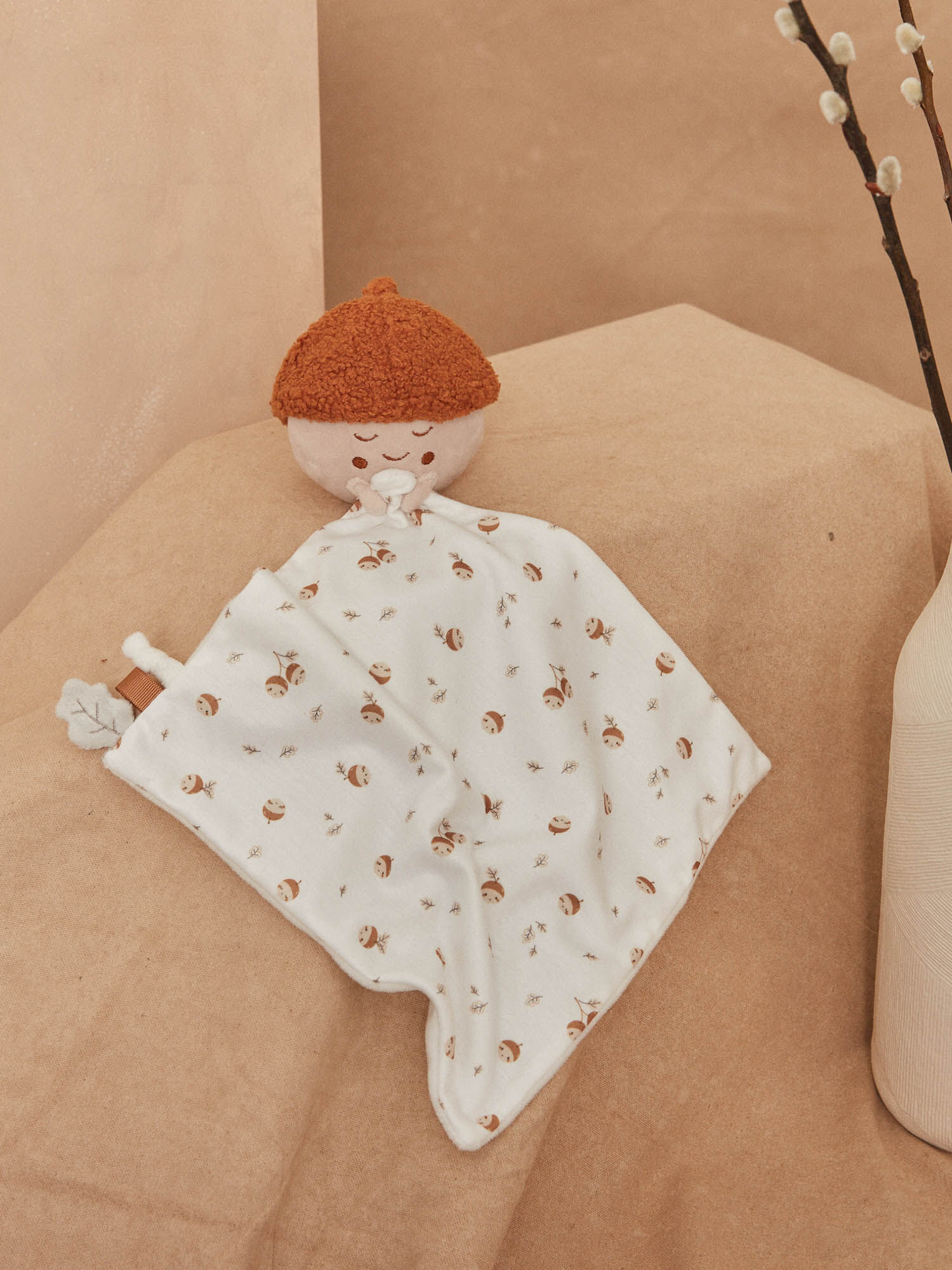 Doudou de naissance Petit Gland caramel et blanc Mixte Sergent Major