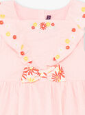 Robe rose sans manches brodée enfant fille TAYEKETTE / 20E2PFZ5ROB312