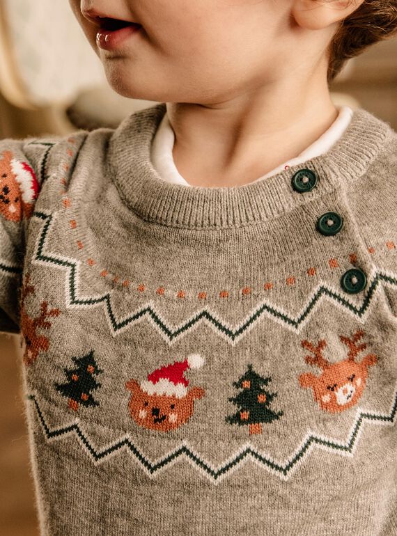 Pull à imprimé Noël DAWAYATT / 22H1BG61PULJ922