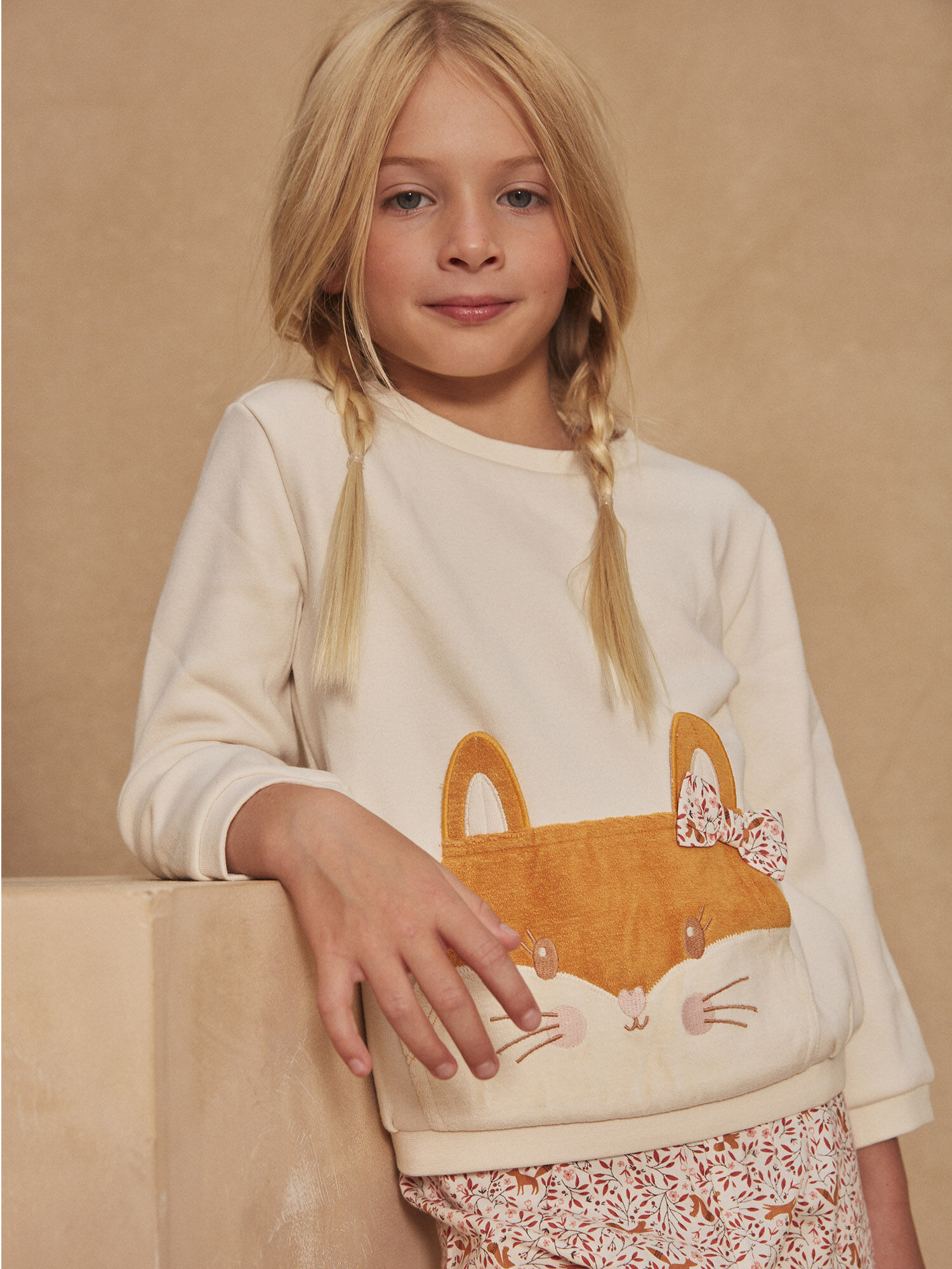 Haut et bas de pyjama beige Fille Sergent Major