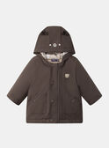 Parka 2 en 1 marron ou beige imprimé ours à manches longues Bébé Garçon NINATHAN / 25H1BGE1PAR816