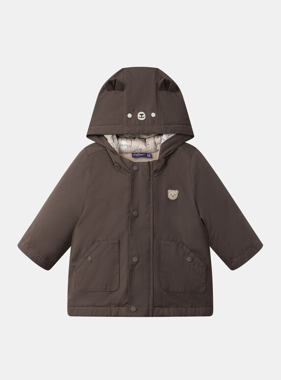 Parka 2 en 1 marron ou beige imprimé ours à manches longues Bébé Garçon NINATHAN / 25H1BGE1PAR816