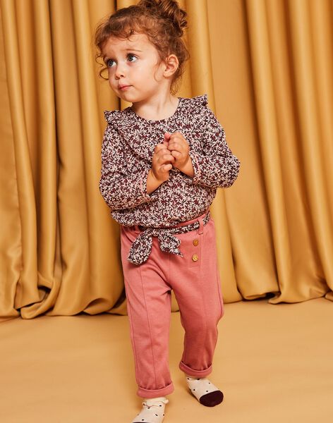 Body-blouse prune à imprimé feuillage DAKARINE / 22H1BFR2BOD709