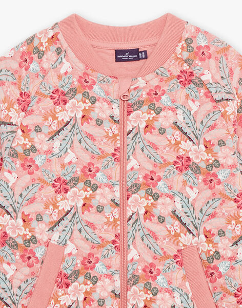 Bomber rose pâle à fleurs FITEDETTE / 23E2PFD1CARD318