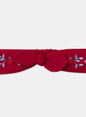 Bandeau rouge à broderie fleurs et pommes Bébé Fille NAGINGER / 25H4BFP1BAN050