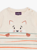 T-shirt beige chiné à manches longues à motif renard GABRUCE / 23H1BG71TMLA011
