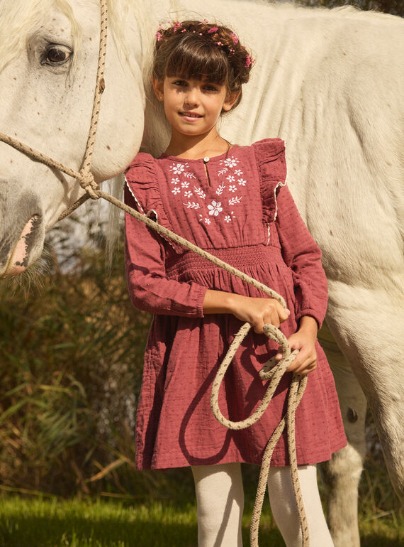 Robe gaze de coton brodée MABRODETTE / 25E2PF72ROB511