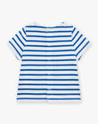 T-shirt bleu roi à imprimé à rayures FAROLIVIER / 23E1BGS1TMCC209