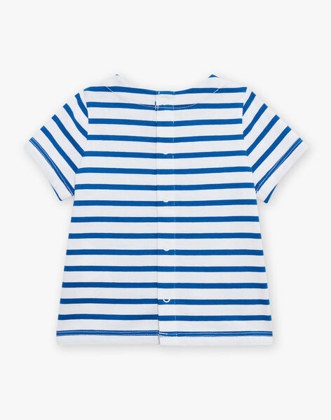 T-shirt bleu roi à imprimé à rayures FAROLIVIER / 23E1BGS1TMCC209