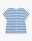 T-shirt bleu roi à imprimé à rayures FAROLIVIER / 23E1BGS1TMCC209