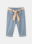 Pantalon en denim ceinture fleuri MASARAH / 25E1BFP1PANP269