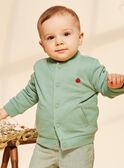 Gilet réversible vert et vanille en molleton style varsity FACRISTO / 23E1BGB1GIL611