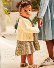 Cardigan en tricot ajouré et torsadé jaune pastel FABONNY / 23E1BF81CAR114