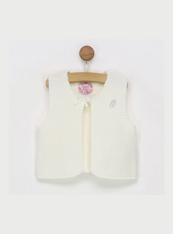 Cardigan sans manches écru RABECKA / 19E1BF21CSM001