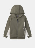 Gilet à capuche Kaki et Blanc MMAZIPAGE / 25E3PG53JGHG600