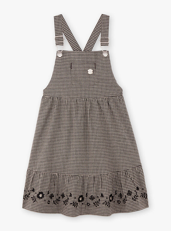 Robe salopette fluide vichy enfant fille BECHAETTE / 21H2PF21CHS090