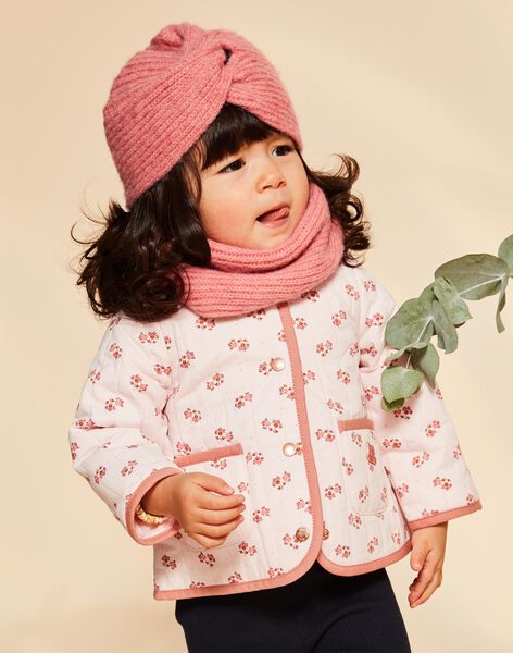 Bonnet vieux rose en tricot FIMAURINE / 23E4BF51BON817