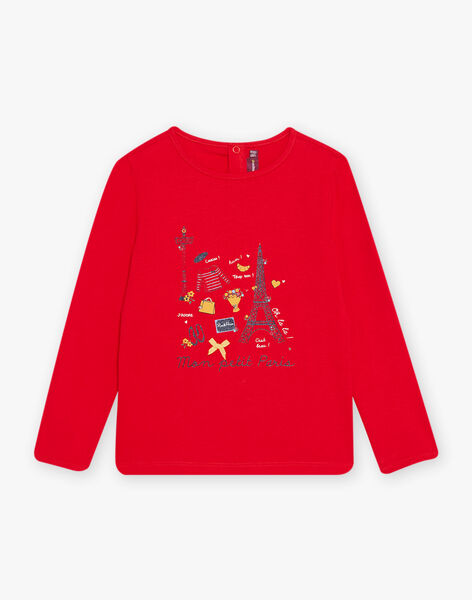 T-shirt rouge à motifs Paris DIFLORETTE / 22H2PFE3TML050