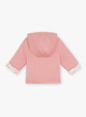 Veste à capuche en tubique rose clair FOUSIA / 23E0CF61VESD332
