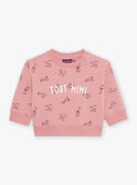 Sweat rose vintage avec animaux FAGETIENNE / 23E1BGD2SWED332