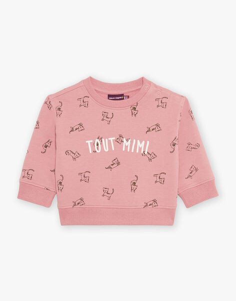 Sweat rose vintage avec animaux FAGETIENNE / 23E1BGD2SWED332