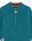 Gilet en maille bleu canard DANOUR / 22H1BGU1GIL714